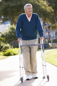 Senior Man With Walking Frame