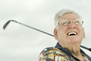 man playing golf